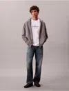 Calvin Klein Jeans Est.1978 Calvin Klein Men's Premium Terry Relaxed Zip Hoodie In Gray