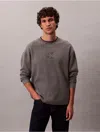 Calvin Klein Jeans Est.1978 Calvin Klein Men's Relaxed Fit Standard Logo Terry Crewneck Sweatshirt In Gray