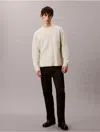 Calvin Klein Jeans Est.1978 Calvin Klein Men's Relaxed Fit Standard Logo Terry Crewneck Sweatshirt In Neutral