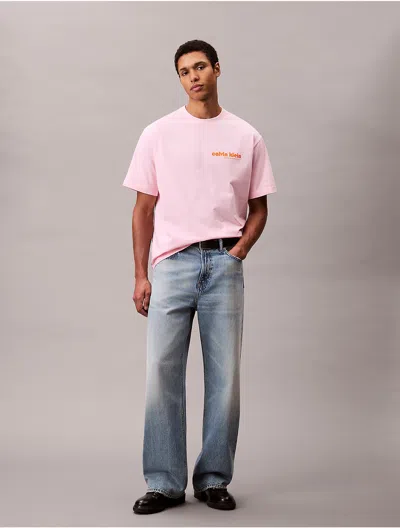 Calvin Klein Jeans Est.1978 Left Chest Logo T-shirt In Pink