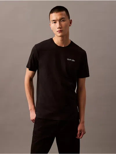 Calvin Klein Jeans Est.1978 Calvin Klein Men's Script Logo Classic Crewneck T-shirt In Black