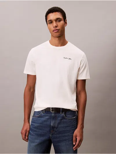 Calvin Klein Jeans Est.1978 Calvin Klein Men's Script Logo Classic Crewneck T-shirt In White