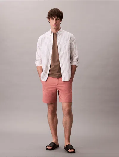 Calvin Klein Jeans Est.1978 Calvin Klein Men's Slim Chino Shorts In Pink
