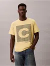 Calvin Klein Jeans Est.1978 Calvin Klein Men's Smooth Cotton Monogram Polo Shirt In Yellow