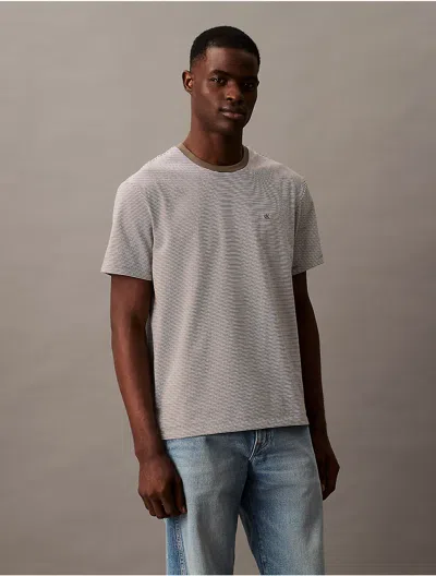 Calvin Klein Jeans Est.1978 Calvin Klein Men's Smooth Cotton Stripe Classic T-shirt In Gray