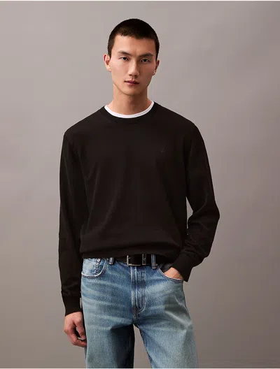 Calvin Klein Jeans Est.1978 Calvin Klein Men's Smooth Cotton Sweater In Black