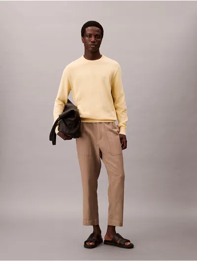 Calvin Klein Jeans Est.1978 Calvin Klein Men's Smooth Cotton Sweater In Yellow