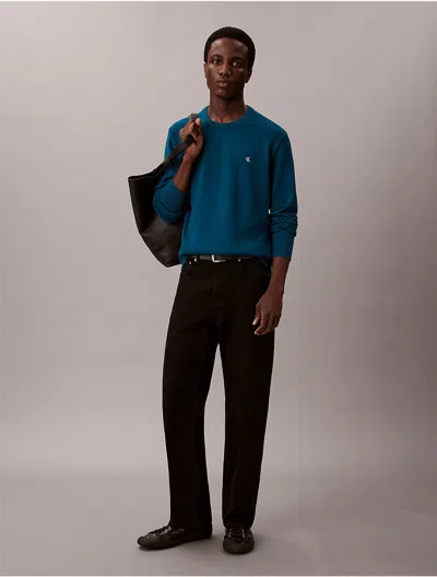 Calvin Klein Jeans Est.1978 Calvin Klein Men's Smooth Cotton Sweater In Blue