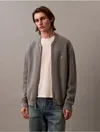Calvin Klein Jeans Est.1978 Calvin Klein Men's Smooth Cotton Sweater Bomber Jacket In Gray