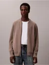 Calvin Klein Jeans Est.1978 Calvin Klein Men's Smooth Cotton Sweater Bomber Jacket In Brown