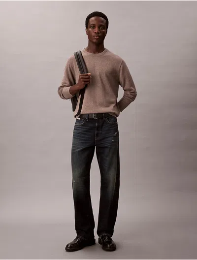 Calvin Klein Jeans Est.1978 Calvin Klein Men's Smooth Cotton Sweater In Brown