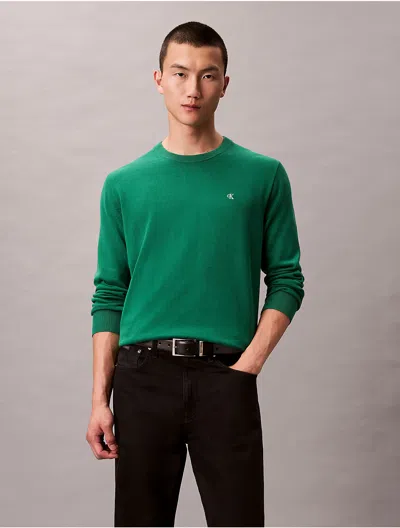 Calvin Klein Jeans Est.1978 Calvin Klein Men's Smooth Cotton Sweater In Green