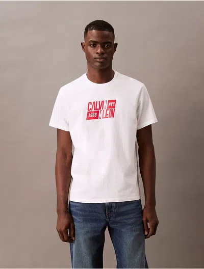 Calvin Klein Jeans Est.1978 Retro Nyc Graphic T-shirt In White