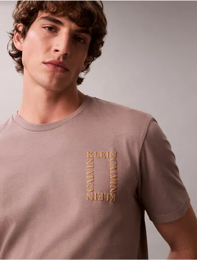 Calvin Klein Jeans Est.1978 Calvin Klein Men's Square Logo Graphic Relaxed T-shirt In Neutral
