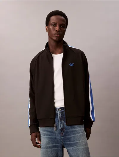 Calvin Klein Jeans Est.1978 Calvin Klein Men's Stretch Twill Track Jacket In Black