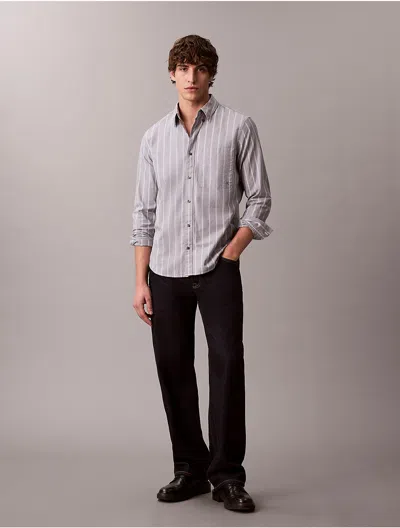 Calvin Klein Jeans Est.1978 Calvin Klein Men's Stripe Classic Oxford Button-down Shirt In Animal Print