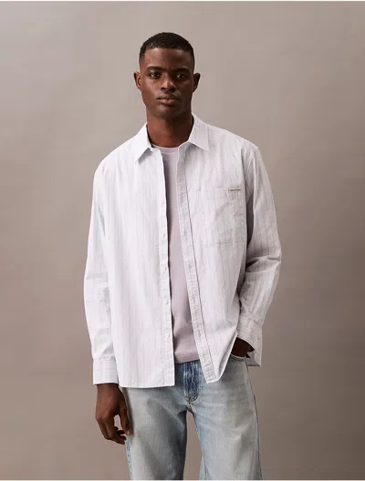 Calvin Klein Jeans Est.1978 Calvin Klein Men's Stripe Oxford Relaxed Button-down Shirt In Blue