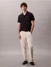 Calvin Klein Jeans Est.1978 Calvin Klein Men's Stripe Relaxed Polo Shirt In Black