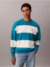 Calvin Klein Jeans Est.1978 Calvin Klein Men's Tech Knit Stripe Relaxed Sweater In Blue
