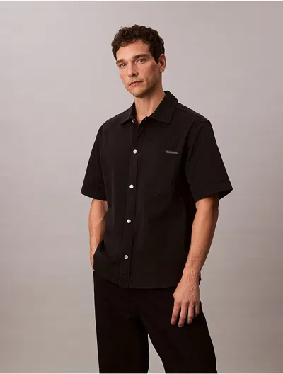 Calvin Klein Jeans Est.1978 Calvin Klein Men's Utility Relaxed Button-down Shirt In Black