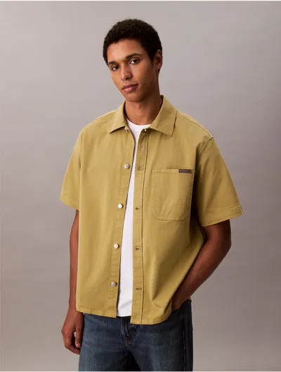 Calvin Klein Jeans Est.1978 Relaxed Utility Short Sleeve Shirt In Yellow