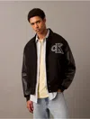 Calvin Klein Jeans Est.1978 Calvin Klein Men's Varsity Monogram Logo Bomber Jacket In Black