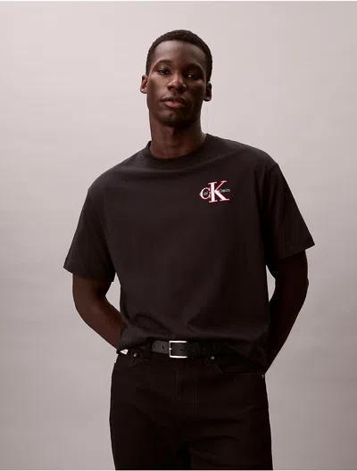 Calvin Klein Jeans Est.1978 Calvin Klein Men's Velvet Monologo Relaxed T-shirt In Black