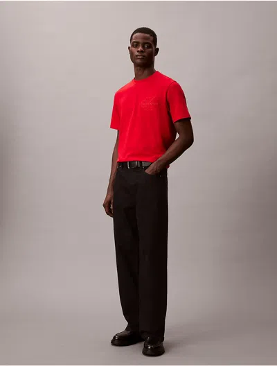 Calvin Klein Jeans Est.1978 Calvin Klein Men's Velvet Monologo Relaxed T-shirt In Black