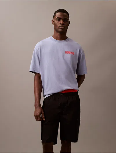 Calvin Klein Jeans Est.1978 Calvin Klein Men's Vertical Logo Graphic Classic T-shirt In Gray