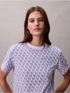 Calvin Klein Jeans Est.1978 Calvin Klein Women's Allover Monogram Classic T-shirt In Blue