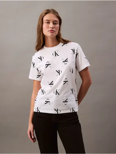 Calvin Klein Jeans Est.1978 Calvin Klein Women's Allover Monogram Logo Classic T-shirt