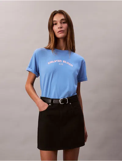 Calvin Klein Jeans Est.1978 Calvin Klein Women's Arch Logo Graphic Boxy T-shirt In Blue