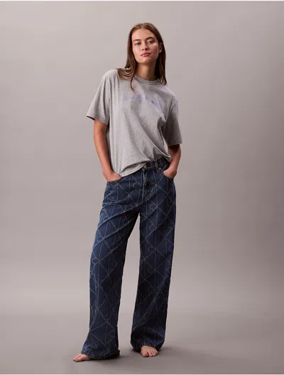 Calvin Klein Jeans Est.1978 Calvin Klein Women's Arch Logo Graphic Boxy T-shirt In Gray