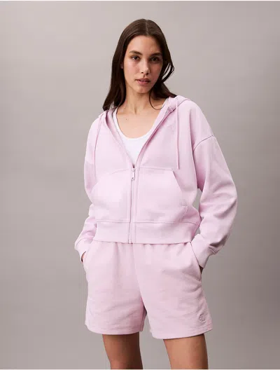 Calvin Klein Jeans Est.1978 Calvin Klein Women's Archive Logo Fleece Cropped Hoodie In Pink