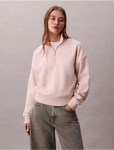 Calvin Klein Jeans Est.1978 Calvin Klein Women's Archive Logo Fleece Quarter Zip Mock Neck Sweatshirt