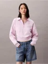 Calvin Klein Jeans Est.1978 Calvin Klein Women's Archive Logo Fleece Quarter Zip Sweatshirt In Purple
