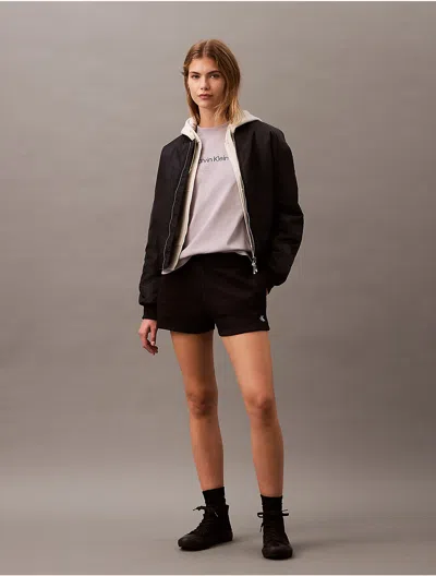 Calvin Klein Jeans Est.1978 Calvin Klein Women's Archive Logo Fleece Shorts In Black
