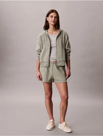 Calvin Klein Jeans Est.1978 Calvin Klein Women's Archive Logo Fleece Shorts In Green
