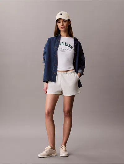 Calvin Klein Jeans Est.1978 Calvin Klein Women's Archive Logo Fleece Shorts In Gray