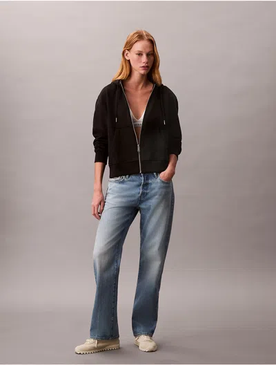 Calvin Klein Jeans Est.1978 Calvin Klein Women's Archive Logo French Terry Zip Hoodie In Black