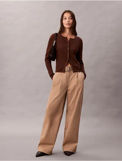Calvin Klein Jeans Est.1978 Calvin Klein Women's Belted Tailored Pants In Brown