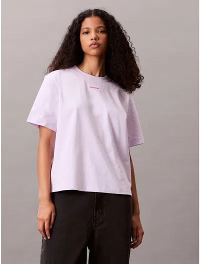 Calvin Klein Jeans Est.1978 Calvin Klein Women's Bold Logo Graphic Relaxed T-shirt In Purple
