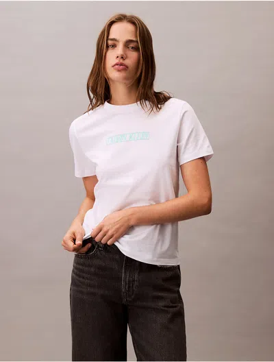 Calvin Klein Jeans Est.1978 Calvin Klein Women's Box Logo Classic T-shirt In White