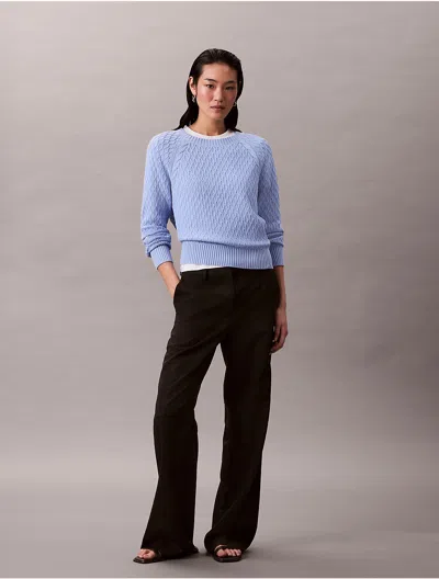 Calvin Klein Jeans Est.1978 Calvin Klein Women's Cable Knit Classic Sweater In Blue
