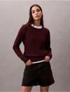 Calvin Klein Jeans Est.1978 Calvin Klein Women's Cable Knit Classic Sweater In Burgundy