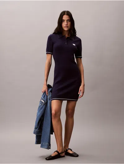Calvin Klein Jeans Est.1978 Calvin Klein Women's Cable Knit Mini Dress In Blue