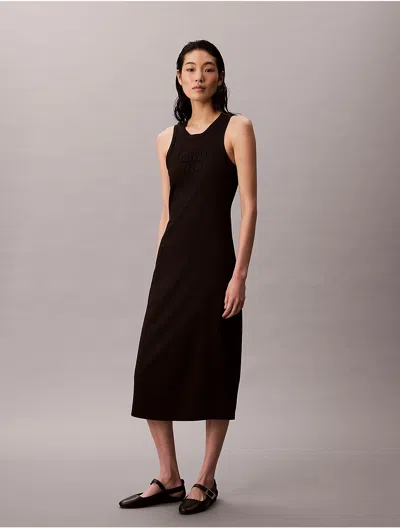 Calvin Klein Jeans Est.1978 Calvin Klein Women's Calvin Klein Logo Midi Tank Dress In Black