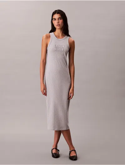 Calvin Klein Jeans Est.1978 Calvin Klein Women's Calvin Klein Logo Midi Tank Dress In Gray