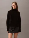 Calvin Klein Jeans Est.1978 Calvin Klein Women's Chenille Relaxed Turtleneck Sweater In Black