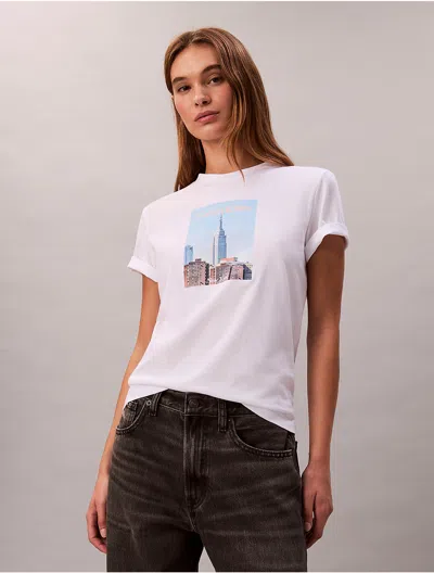 Calvin Klein Jeans Est.1978 Calvin Klein Women's City Graphic Classic T-shirt In White